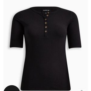 Torrid Soft Rib Henley Elbow Sleeve Tee Size 0
